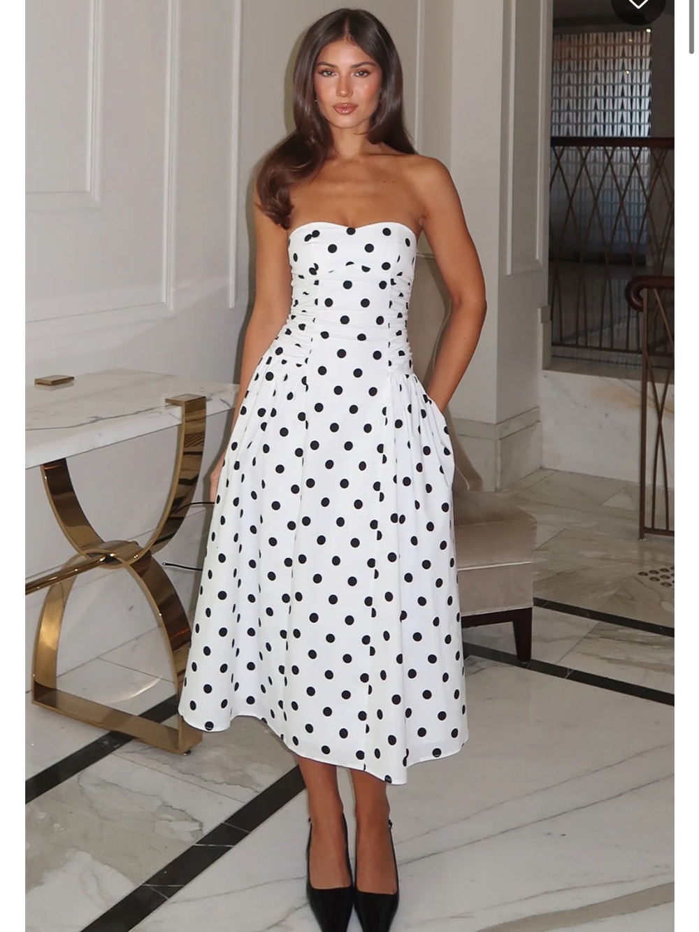 White Fox Boutique Rich in Love Strapless Midi Dress